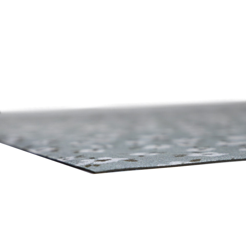 very thin low-profile mat with rubber backing and soft smooth fabric surface