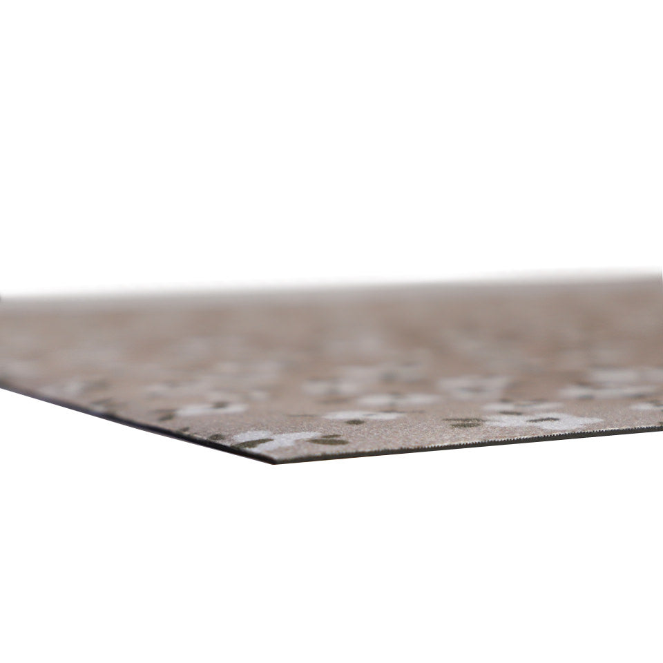 corner image of extremely thin low-profile mat with rubber backing and soft smooth surface