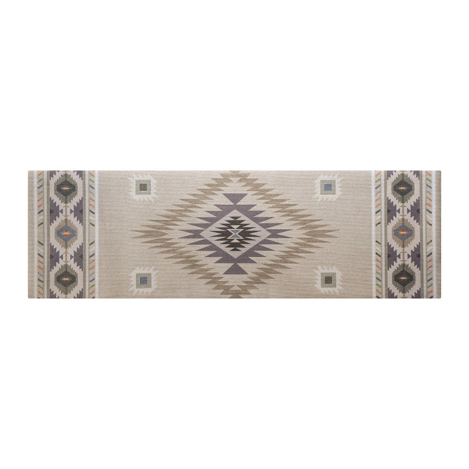 runner un-rug mat in light turkish design on white backdrop