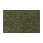 All-weather Hourglass mat with semi-circle alternating pattern in olive.