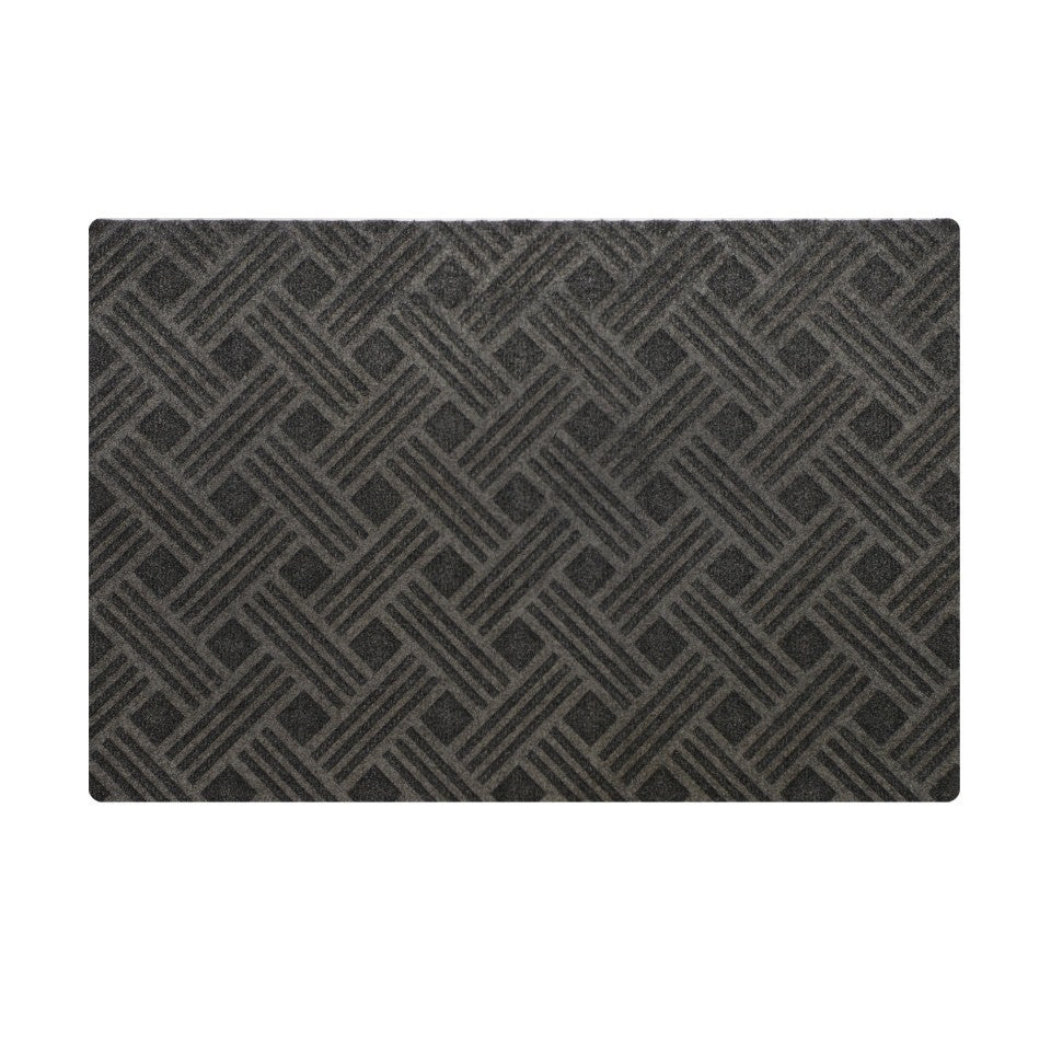 WaterHog Luxe classic thatch single sized doormat in graphite (deep grey)