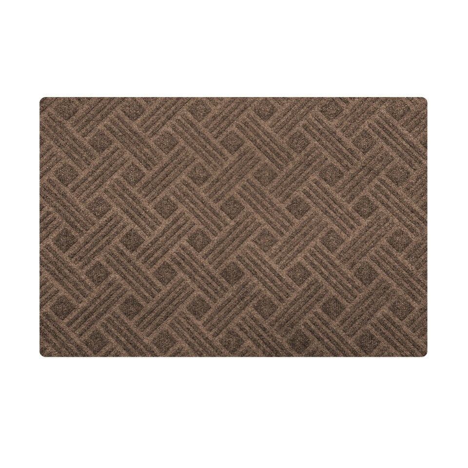 Single sized WaterHog Luxe Classic Thatch doormat in greige (grey, beige)