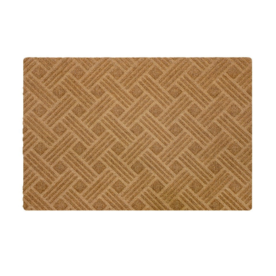 Single sized WaterHog Luxe classic thatch doormat in wheat (beige)
