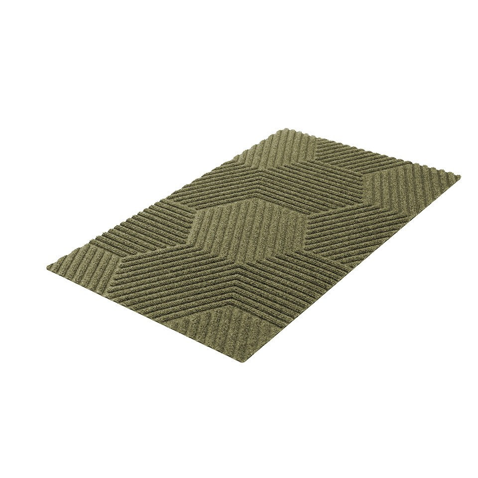 Zephyr single door olive green geometric doormat