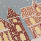Gingerbread House Christmas detail anti-fatigue kitchen mat with wipeable surface and winter holiday design for kitchen comfort.