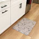 Fall Mulling Spice neutral anti-fatigue kitchen mat with wipeable surface and winter holiday design for kitchen comfort.