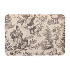 Santa Toile Christmas anti-fatigue kitchen mat with wipeable surface and winter holiday design for kitchen comfort