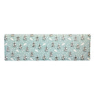 Snow Bunny fall anti-fatigue kitchen runner mat with wipeable surface and winter holiday design for kitchen comfort.