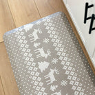 Christmas Sweater neutral anti-fatigue kitchen mat with wipeable surface and holiday winter design for kitchen comfort.