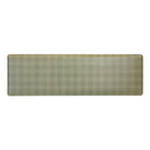 Classic green plaid anti-fatigue kitchen runner mat with wipeable surface and neutral design for kitchen comfort.