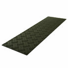 angled double door WaterHog Luxe classic thatch doormat in olive