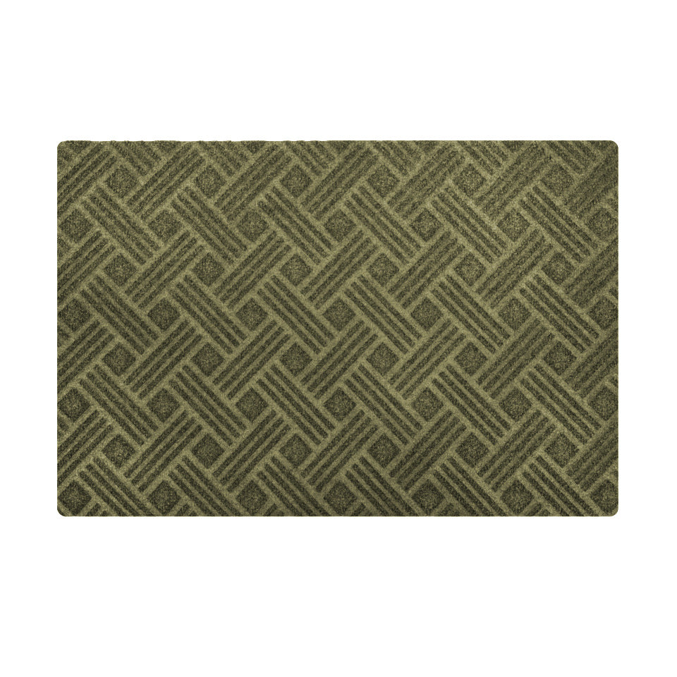 WaterHog Luxe Classic thatch single sized doormat in olive (green)