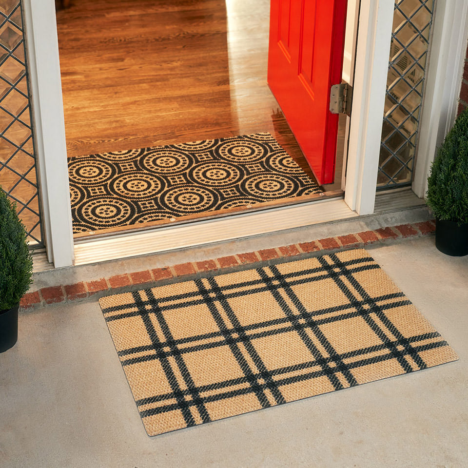 Classic Plaid Doormat - Black Tan