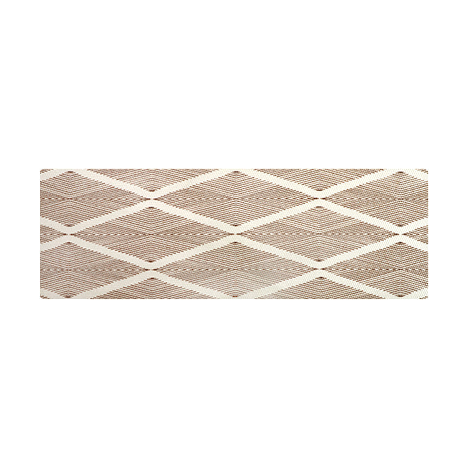 Wide doormat in unique brown and white pattern is ideal for double doors.