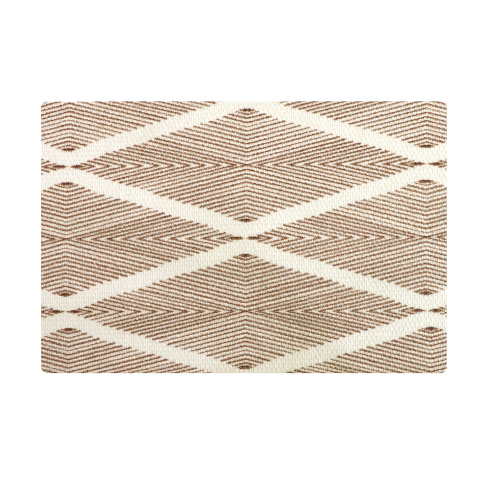 Simple but elegant doormat pattern in brown and white in a single door size.