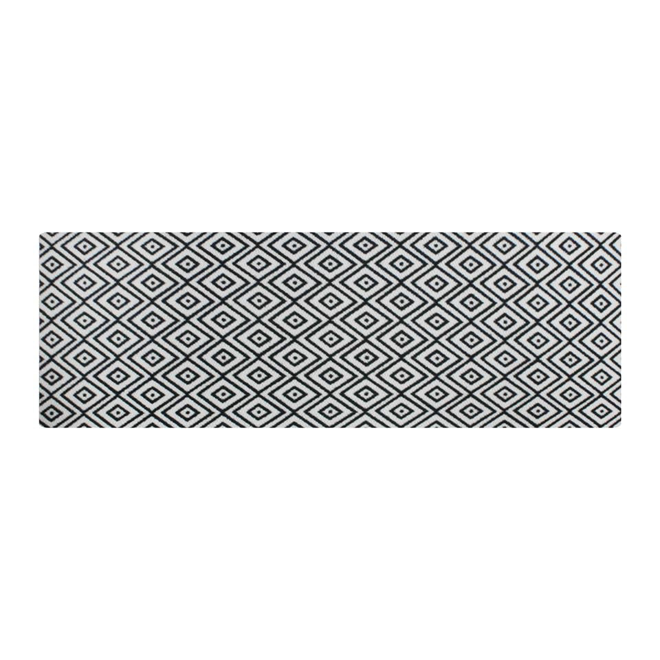 double door size diamond dot doormat in white and black