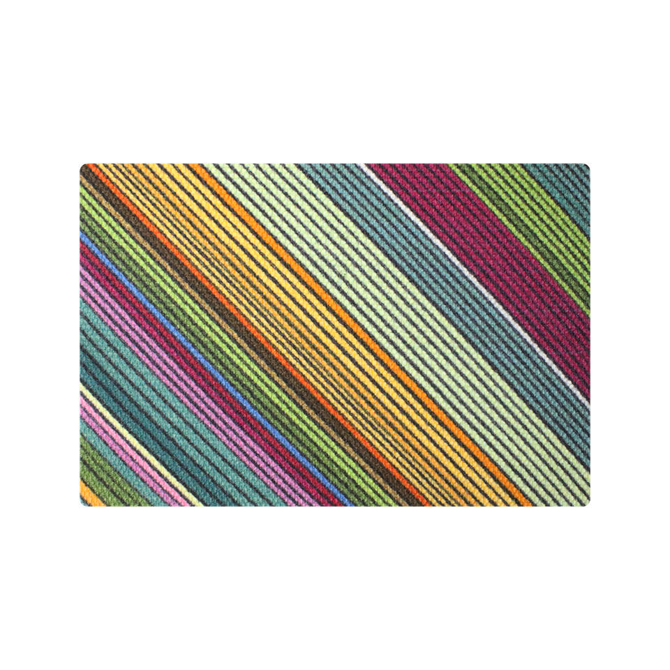 single door size dutch fields doormat with colorful diagonal lines design