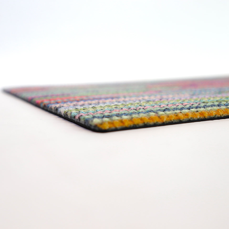 Dutch Fields is a cute welcome mat in a colorful design that is low profile and helps reduce risk of trip and falls due to rain, snow, and moisture.
