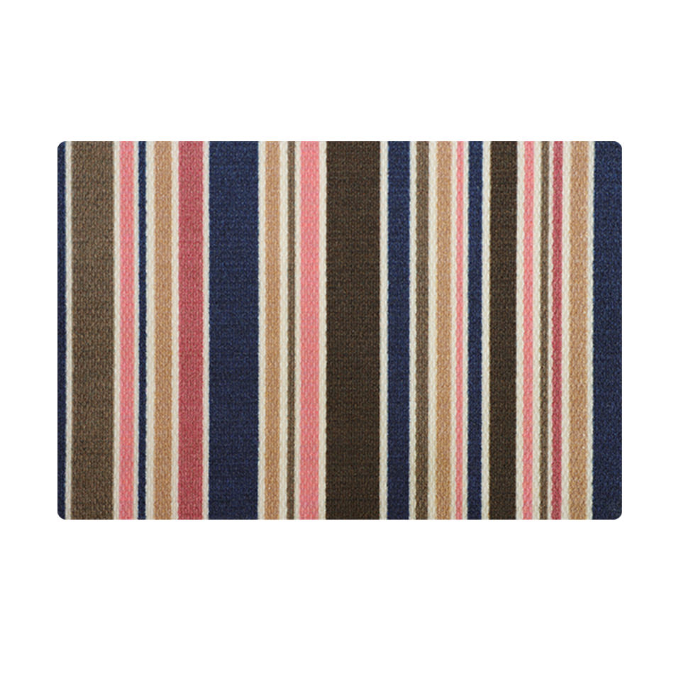 Everly Striped Doormat - Overhead Pink Navy Brown