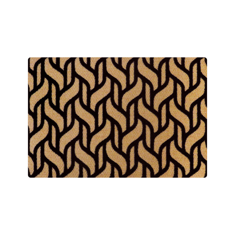 Black and coir basketweave low profile doormat for single door