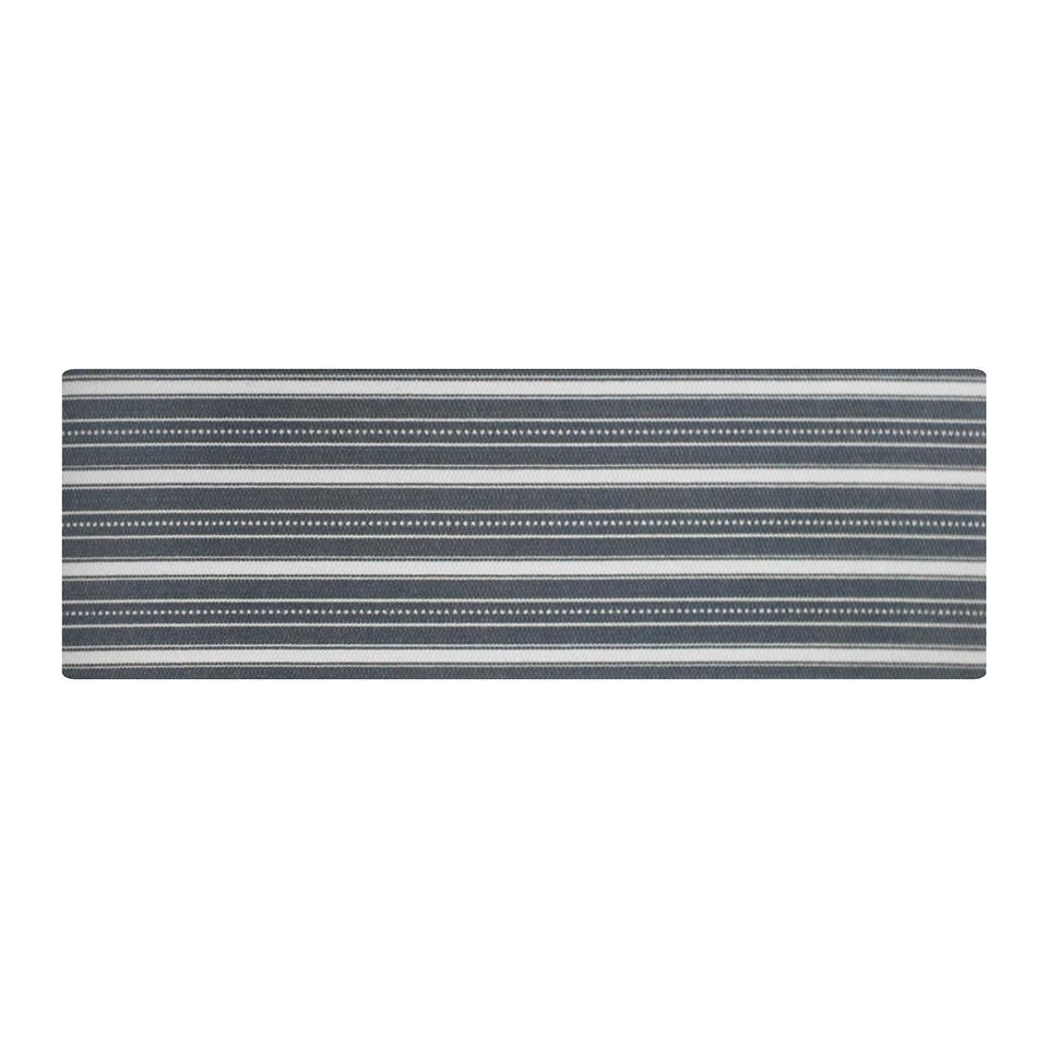 Multi-Stripes double door doormat in grey. Large size doormat that fits any set of double doors, glass doors, or single doors with side lights. Made in the USA and satisfaction guaranteed.  Hobnail design effectively scrapes and cleans shoes of dirt, mud, snow, and sand.