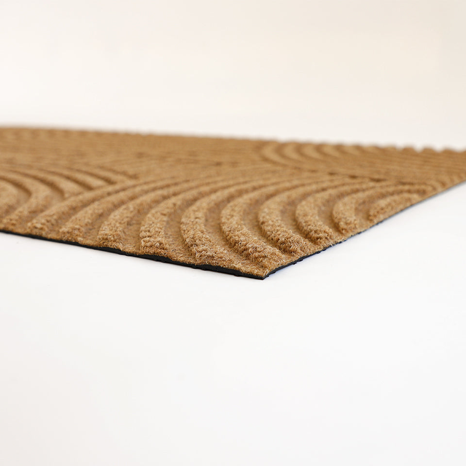 Put Your Records On single door doormat is a floor mat that is made with recycled materials. It is an all-weather mat that can be placed indoors or outdoors. It will never shed, rot, or fall apart like traditional coco or coir mats.