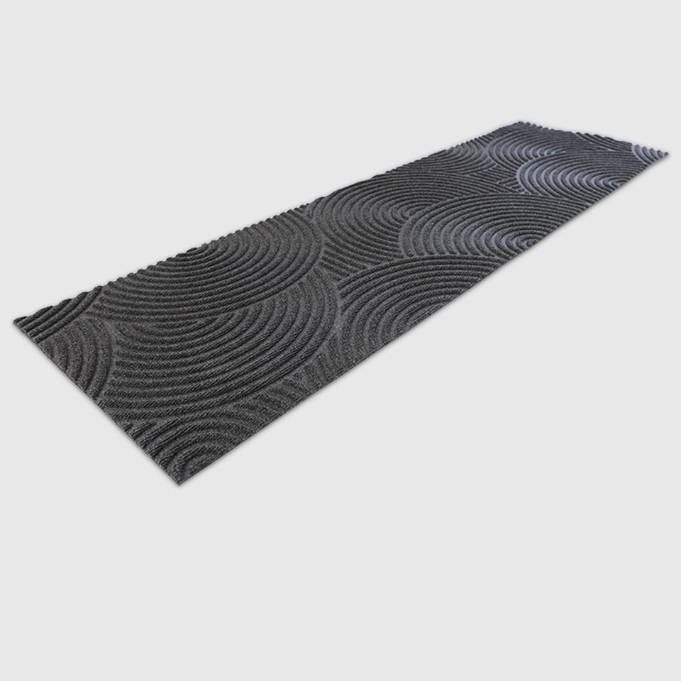 Put Your Records On double door mat in graphite is a modern design doormat that is also an all-weather doormat. Unlike coir or coco mats, it will not shed, rot, or fade. Satisfaction guaranteed. 