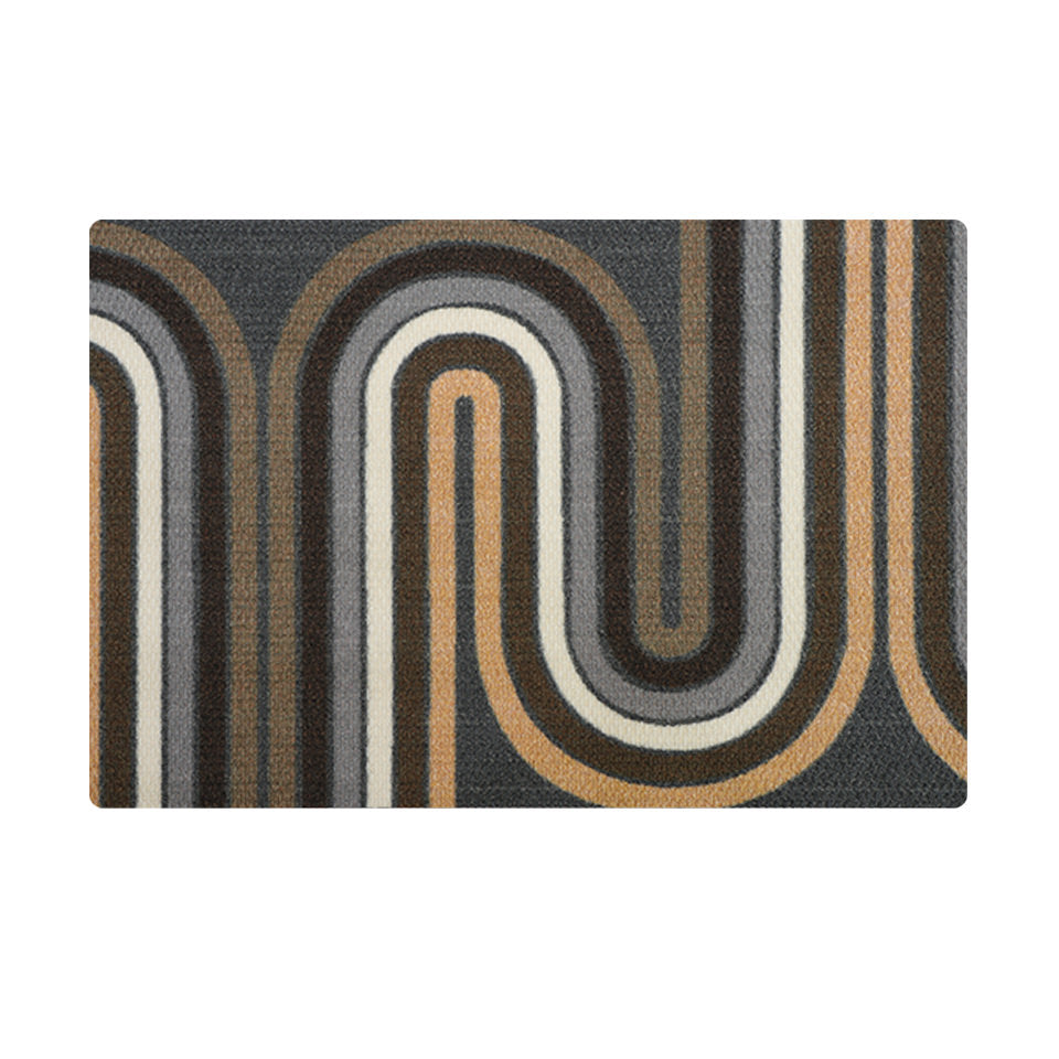 Retro vibes doormat in brown grey and coir.  Part of our mid-century modern collection of doormats