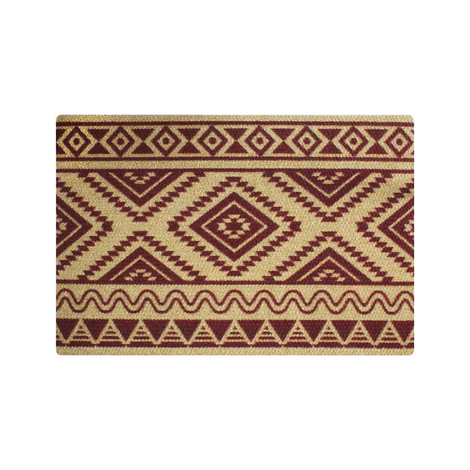Southwestern single doormat in red is a classic tribal design that's perfect for any front door. Ideal for trapping and containing sand, dirt, and rain. Stylish and American made.