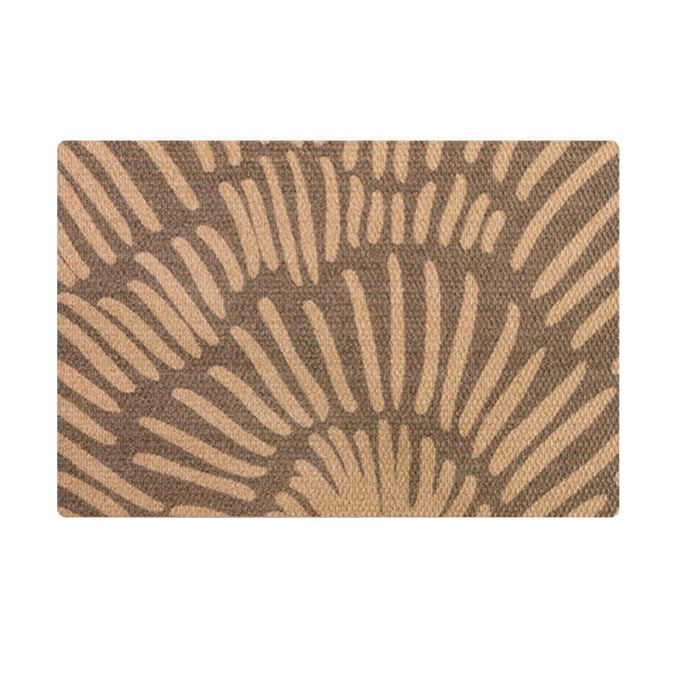 Whimsical sunburst doormat in tan and coir.  Classic colored non shedding doormats with a sunshine design.