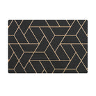 Triangulation single door doormat is a modern looking doormat with a black and yellow geometric pattern. It will look good on any front porch and is Made in the USA.